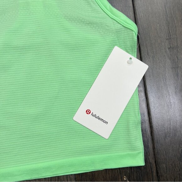 Lululemon NWT Swiftly Tech Cropped Racerback Tank Top 2.0 Citra Lime - Picture 4 of 8